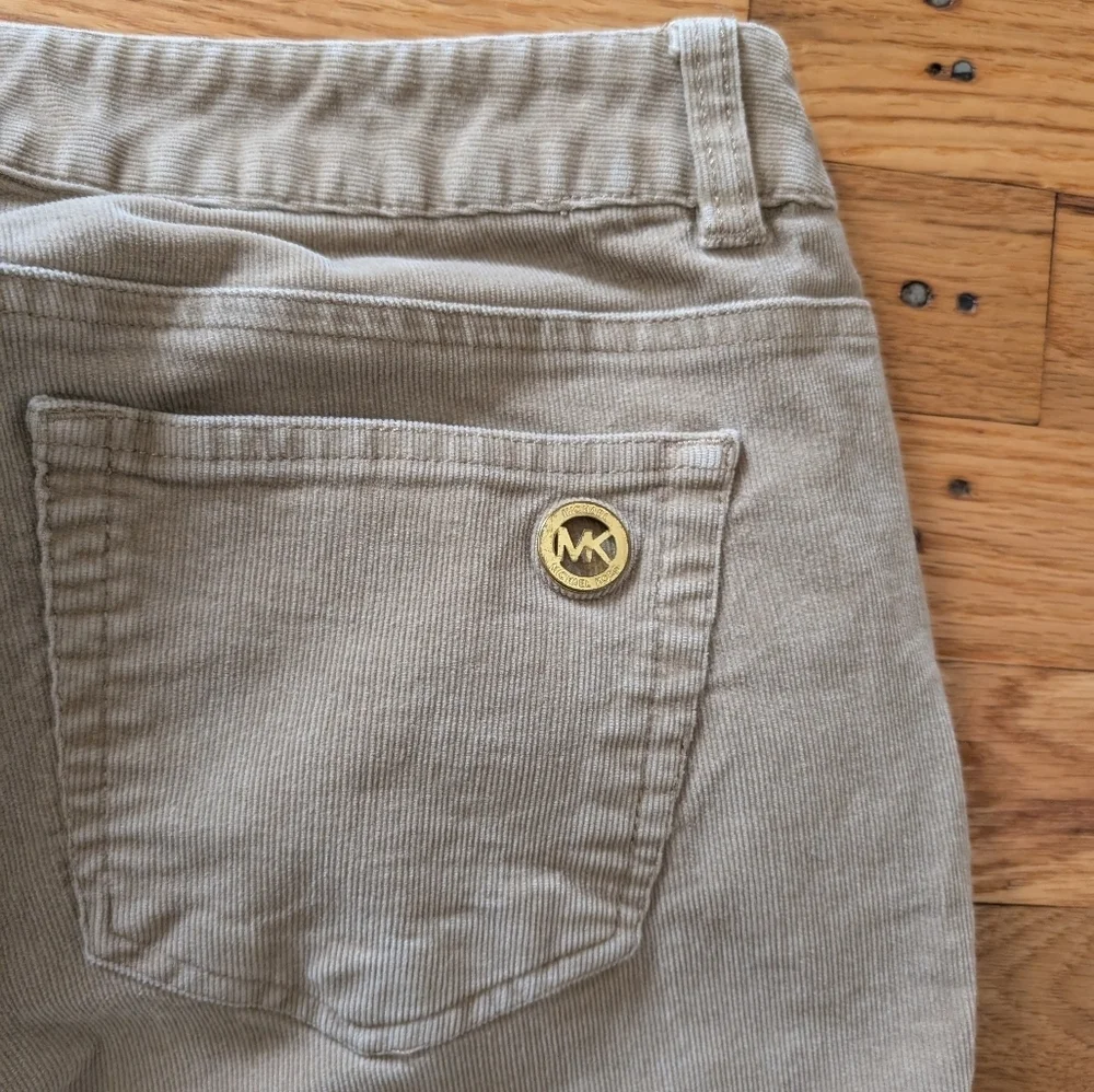 Michael Kors Beige Skinny Fine Corduroy Pants
